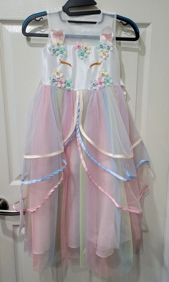 Unicorn Dress For Girls Size 6-7