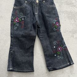 American Girl Doll Jeans Flower Decorated Authentic Tagged Jeans American Girl