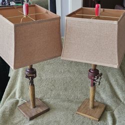 Vintage fishing pole lamps 