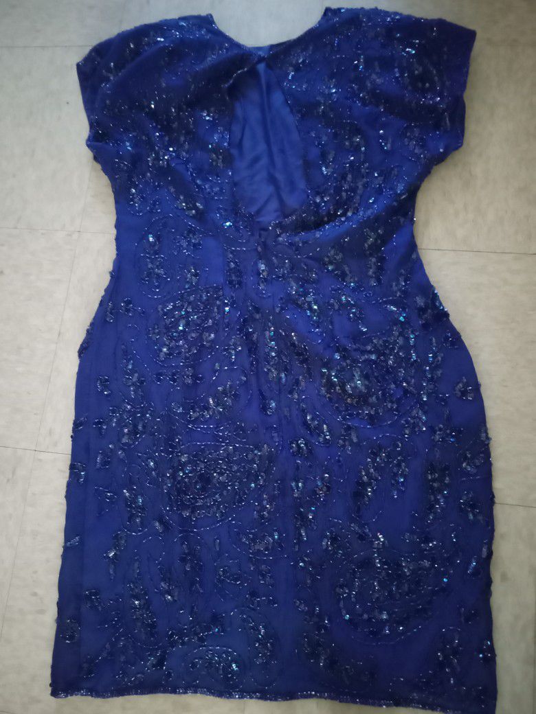 Royal Blue Sequins Party Dress 