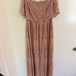 Lace Off The Shoulder, Full Length Dress