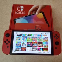 NINTENDO SWITCH OLED *MODDED* with 100 Switch Games Mario Kart,Mario Party,Mario Wonder,Pokemon,Zelda and Many More