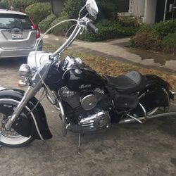 Indian Motorcycle  1800cc Black And Chrome2027 Tags Pink In My Name Spokes New White Walls Tuned Up And Topped Off Dual Disk Brakes 
