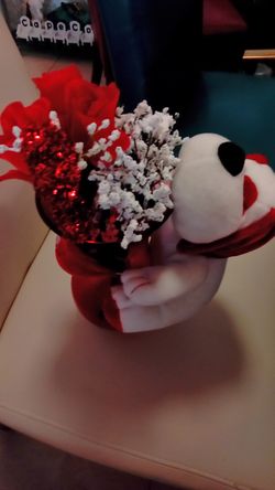 Red vase with flower $3