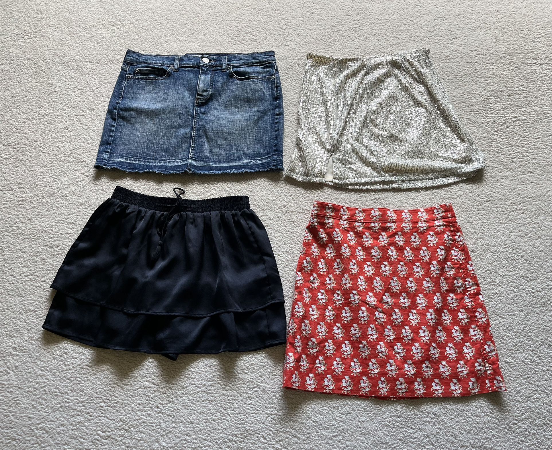 4 Mini Skirt Lot Denim J Crew Abercrombie Size Small