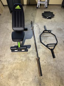 Workout Equipment Bench, Bench Press Bar, Shrug Bar 