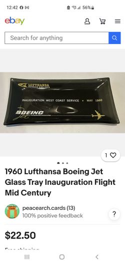Inauguration Boeing West Coast Service Smoked Glass Tray