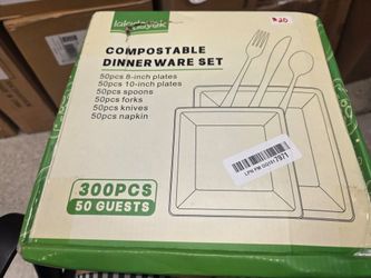 Compostable Dinnerware Set 300 pcs