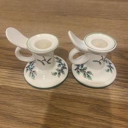 Spode Christmas Tree Candle Stick Holders