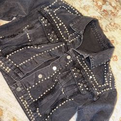 Black Embellished Denim Jacket