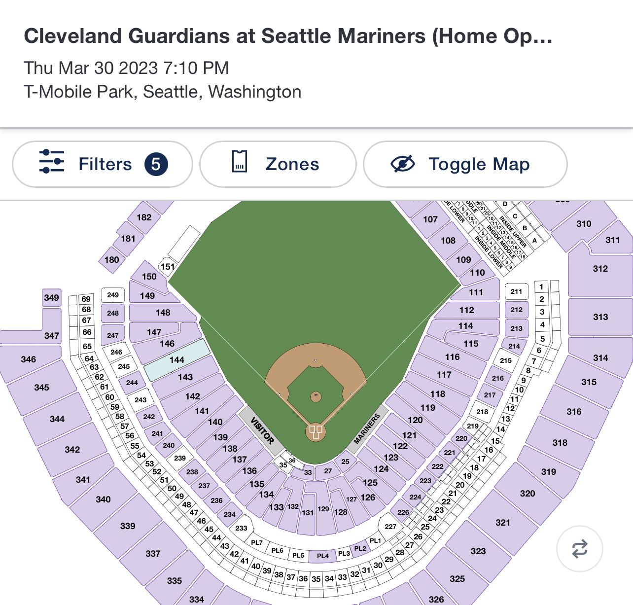 Seattle Mariners Opening Day Tickets