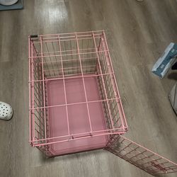 pink dog  crate kennel