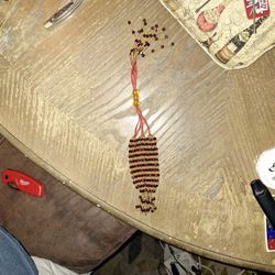 Vintage Glass An Brass Beaded Coin Purse 