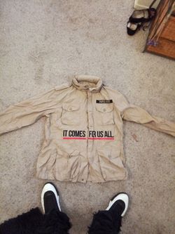 Paper Root Graphic Military Field Jacket