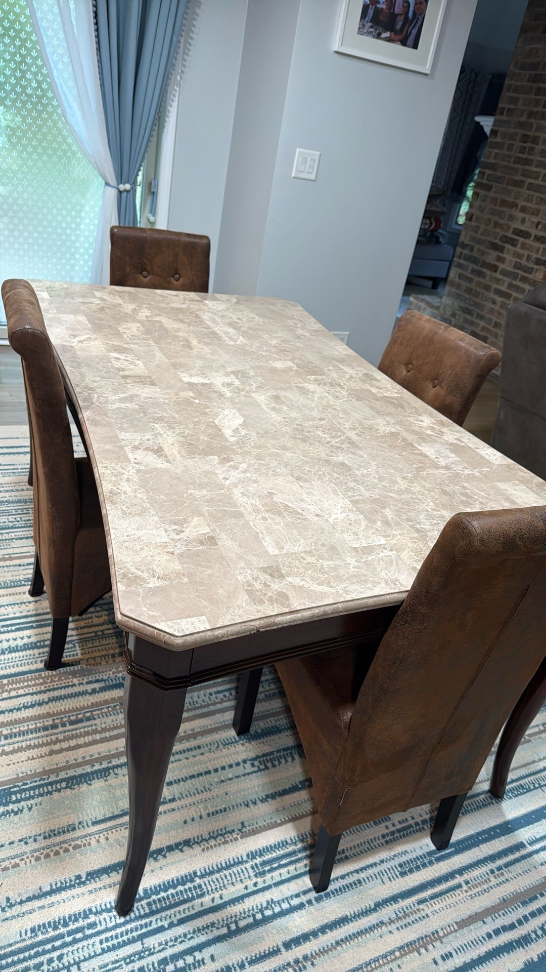 Dining Marble Table With 4 Chairs