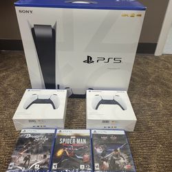 Console Disc Version 3 Games + 2 Controller Bundle