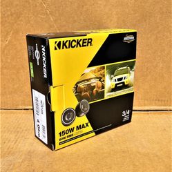 Kicker CST20 Car Speakers 1 Set 3/4" Titanium Dome Tweeters 150 Watts 46CST204 🚨 Payment Options Available 🚨 No Credit Needed 🚨 