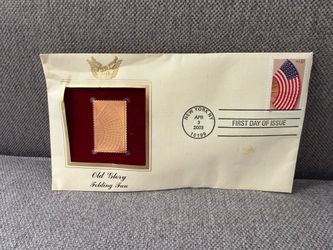 2003 USPS Old Glory Folding Fan 37¢ Copper Replica First Day Cover FDC