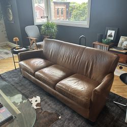 Crate And Barrel Leather Couch 