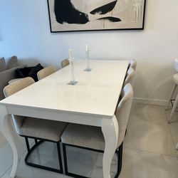 White Crocodile Lacquer Dining Table