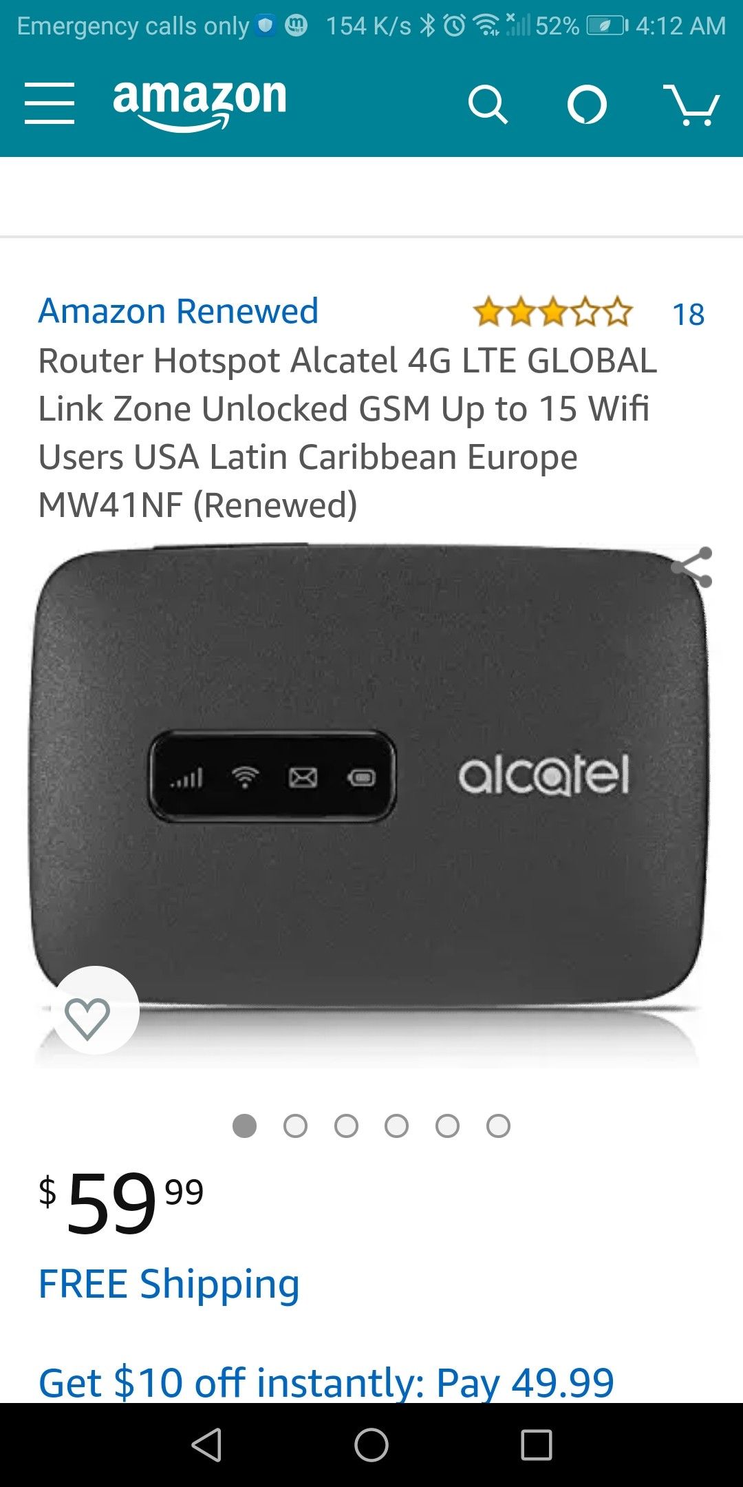 Alcatel Router Hotspot (Metro PCS)
