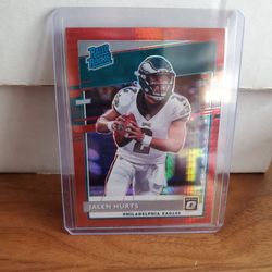 Jalen Hurts RC Rated Rookie 2020 RED Pulsar Prizm Refractor Insert