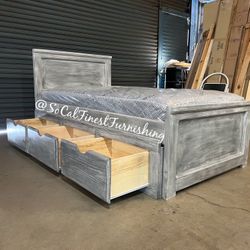 Twin Bed With Drawers And Mattress