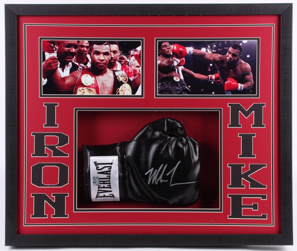 Mike Tyson Signed Custom Framed Boxing Glove Shadowbox Display ( Fiterman Hologram )