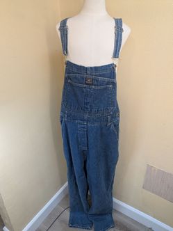 Route 66 Blue Denim Overalls Bib Dungarees Women's Size M Cotton Vintage