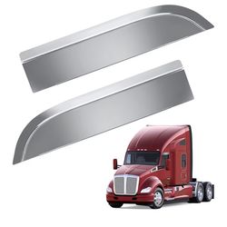 2 PCS Stainless Steel 8" Chop Tops Polished for Kenworth T680/T880 - Sunshade...