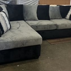 Black And Grey Sectional Sofa Set