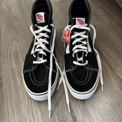 Men’s Size 15 VANS Off the Wall High Top Black With White Stripe