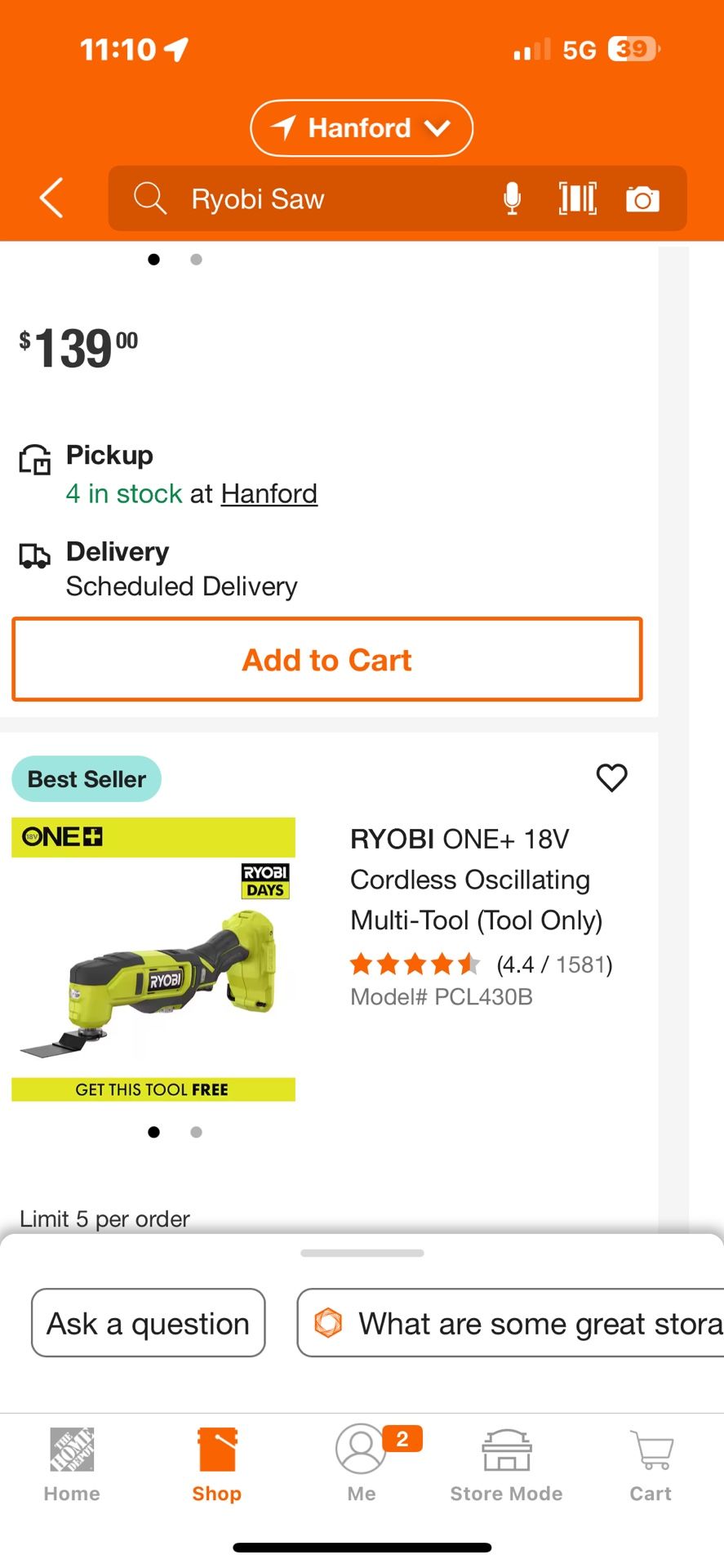 Ryobi Cordless Oscillating Multi-tool