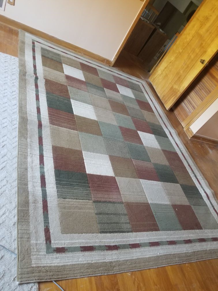 10.5x7.5 large area rug sage, marron, beige