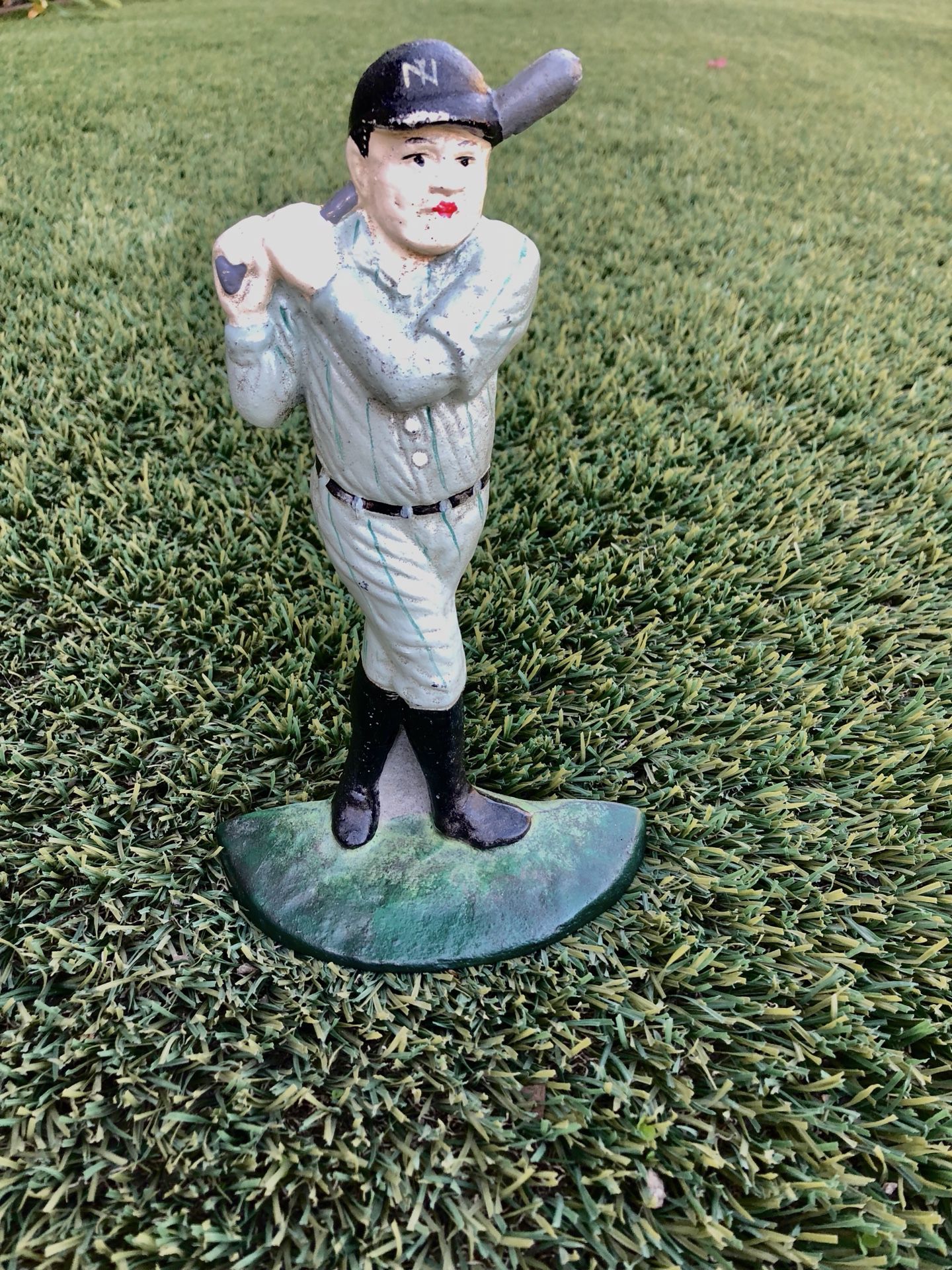 Vintage Babe Ruth Cast Iron Doorstop Bookend