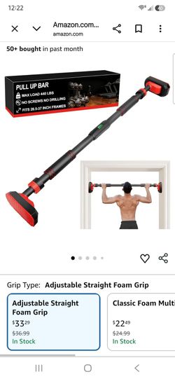 Doorway Pull Up Bar Adjustable Foam Grip