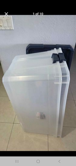 Sterilite bins w/ lids — $35 for both. Pickup only.