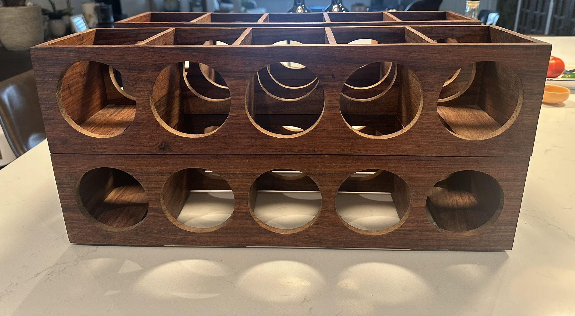 Crate and Barrel Set of 4 SHESHAM Wood Wine Racks