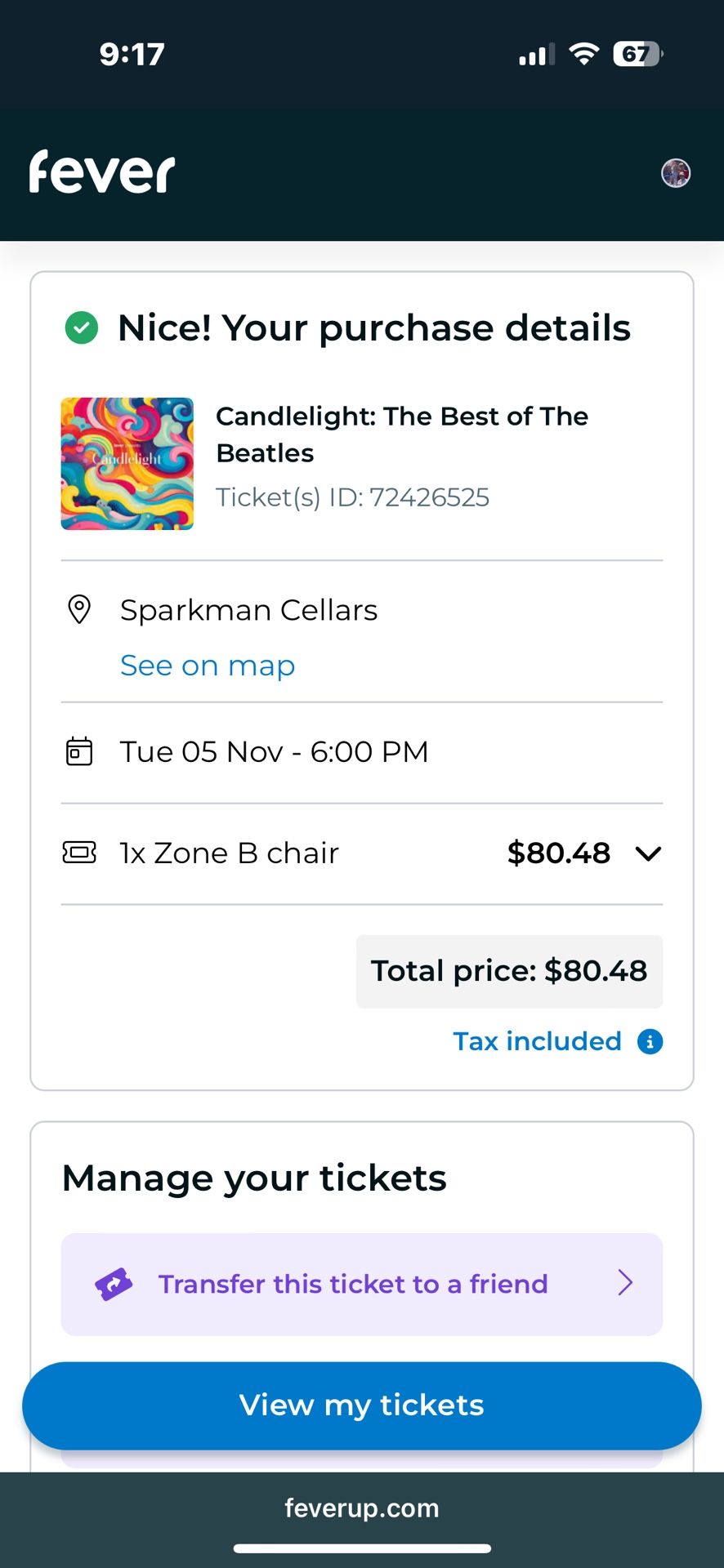 Sparkman Cellars 11/5 CANDLElight Beatles Tribute