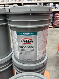 Glidden Essentials 5 gal. White Semi-Gloss Interior Paint