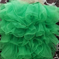 TUTU Oversized Green with attached Suspenders