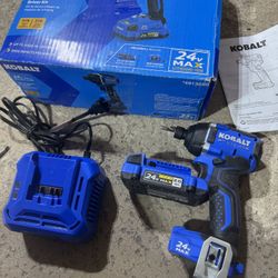 Kobalt 24-volt 1/4-in Impact Driver Brushless Cordless(Battery and Charger Included) NEW