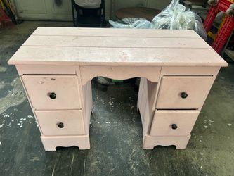 Pink vanity desk