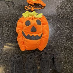 Pumpkin Design Dog/Cat Costume with Shoes Small
