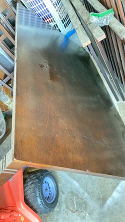 Dark Wood Rectangular Table Top and 4 chairs