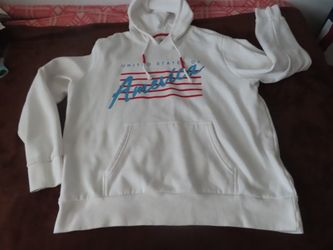 RSVLTS Hoodie Mens XL White America Flag White Patriotic Sweatshirt