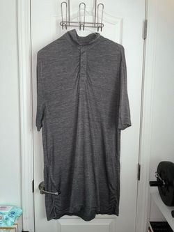 Gray Heathered Short Sleeve Henley Shirt