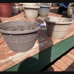Taupe Or Brown Stitched Planter