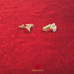 Elegant Gold and Diamond praying hands earrring with 10K Gold and 0.083 CTW