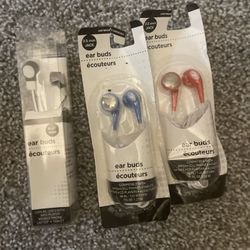 3pk  Wired Earbuds 